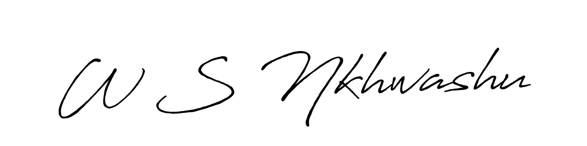 Create a beautiful signature design for name W S Nkhwashu. With this signature (Antro_Vectra_Bolder) fonts, you can make a handwritten signature for free. W S Nkhwashu signature style 7 images and pictures png