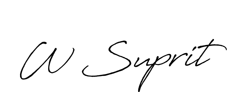 Design your own signature with our free online signature maker. With this signature software, you can create a handwritten (Antro_Vectra_Bolder) signature for name W Suprit. W Suprit signature style 7 images and pictures png