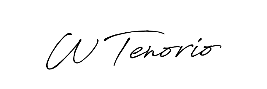 Also You can easily find your signature by using the search form. We will create W Tenorio name handwritten signature images for you free of cost using Antro_Vectra_Bolder sign style. W Tenorio signature style 7 images and pictures png