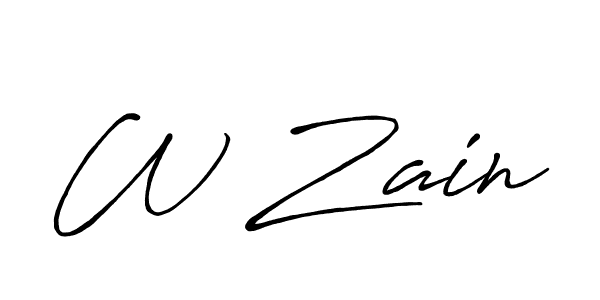 Also we have W Zain name is the best signature style. Create professional handwritten signature collection using Antro_Vectra_Bolder autograph style. W Zain signature style 7 images and pictures png