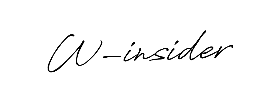 Also You can easily find your signature by using the search form. We will create W-insider name handwritten signature images for you free of cost using Antro_Vectra_Bolder sign style. W-insider signature style 7 images and pictures png