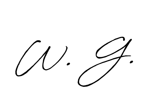 Similarly Antro_Vectra_Bolder is the best handwritten signature design. Signature creator online .You can use it as an online autograph creator for name W. G.. W. G. signature style 7 images and pictures png