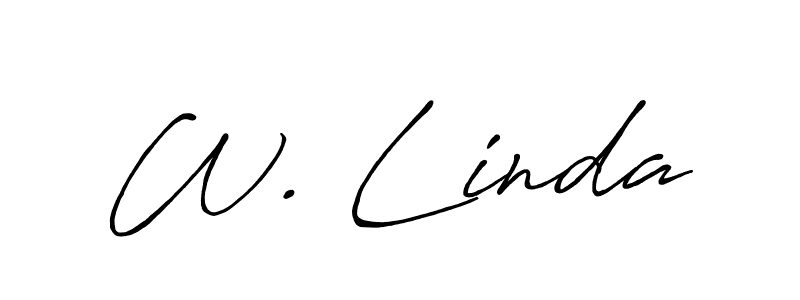 Make a beautiful signature design for name W. Linda. With this signature (Antro_Vectra_Bolder) style, you can create a handwritten signature for free. W. Linda signature style 7 images and pictures png