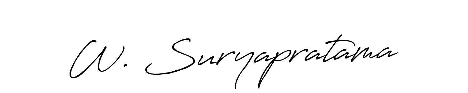 Also You can easily find your signature by using the search form. We will create W. Suryapratama name handwritten signature images for you free of cost using Antro_Vectra_Bolder sign style. W. Suryapratama signature style 7 images and pictures png