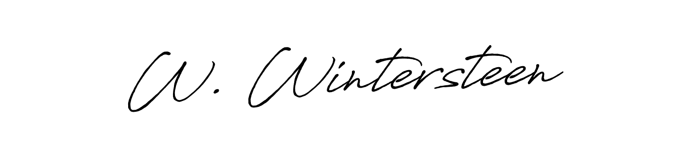 Make a beautiful signature design for name W. Wintersteen. With this signature (Antro_Vectra_Bolder) style, you can create a handwritten signature for free. W. Wintersteen signature style 7 images and pictures png