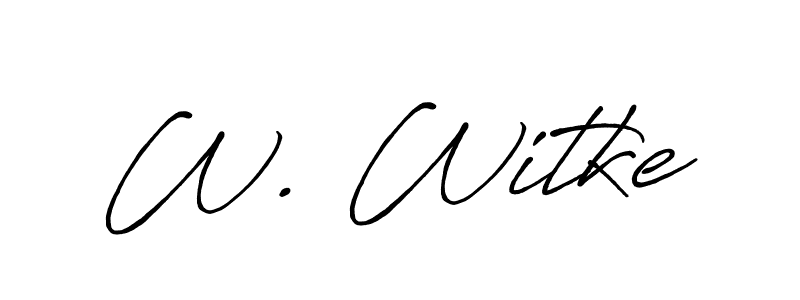 Design your own signature with our free online signature maker. With this signature software, you can create a handwritten (Antro_Vectra_Bolder) signature for name W. Witke. W. Witke signature style 7 images and pictures png