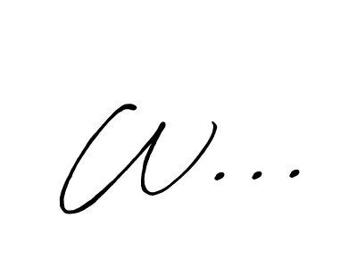 Create a beautiful signature design for name W.... With this signature (Antro_Vectra_Bolder) fonts, you can make a handwritten signature for free. W... signature style 7 images and pictures png