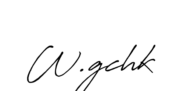 Also we have W.gchk name is the best signature style. Create professional handwritten signature collection using Antro_Vectra_Bolder autograph style. W.gchk signature style 7 images and pictures png