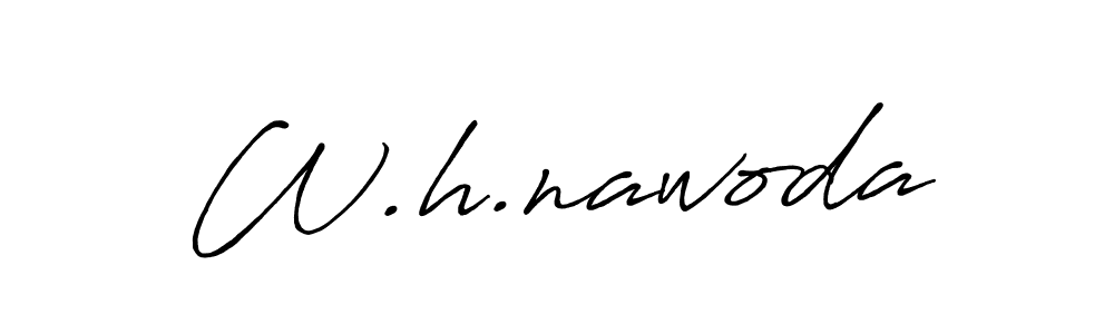 The best way (Antro_Vectra_Bolder) to make a short signature is to pick only two or three words in your name. The name W.h.nawoda include a total of six letters. For converting this name. W.h.nawoda signature style 7 images and pictures png