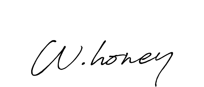 Make a beautiful signature design for name W.honey. With this signature (Antro_Vectra_Bolder) style, you can create a handwritten signature for free. W.honey signature style 7 images and pictures png