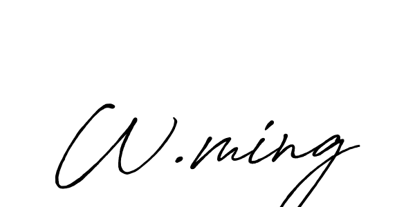 You should practise on your own different ways (Antro_Vectra_Bolder) to write your name (W.ming) in signature. don't let someone else do it for you. W.ming signature style 7 images and pictures png