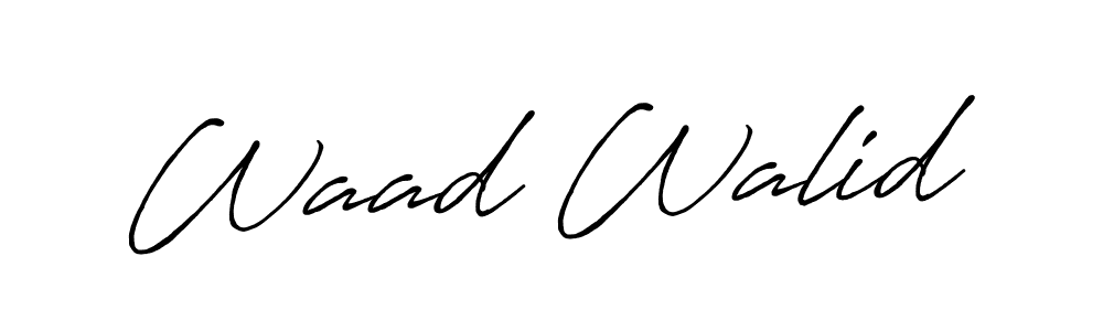 Waad Walid stylish signature style. Best Handwritten Sign (Antro_Vectra_Bolder) for my name. Handwritten Signature Collection Ideas for my name Waad Walid. Waad Walid signature style 7 images and pictures png