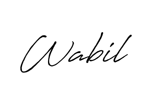 Wabil stylish signature style. Best Handwritten Sign (Antro_Vectra_Bolder) for my name. Handwritten Signature Collection Ideas for my name Wabil. Wabil signature style 7 images and pictures png