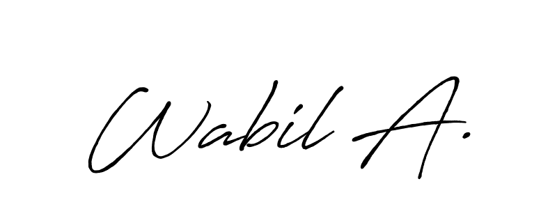 Wabil A. stylish signature style. Best Handwritten Sign (Antro_Vectra_Bolder) for my name. Handwritten Signature Collection Ideas for my name Wabil A.. Wabil A. signature style 7 images and pictures png