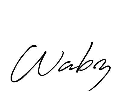 Wabz stylish signature style. Best Handwritten Sign (Antro_Vectra_Bolder) for my name. Handwritten Signature Collection Ideas for my name Wabz. Wabz signature style 7 images and pictures png