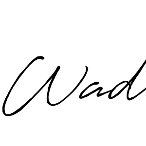 How to make Wad signature? Antro_Vectra_Bolder is a professional autograph style. Create handwritten signature for Wad name. Wad signature style 7 images and pictures png