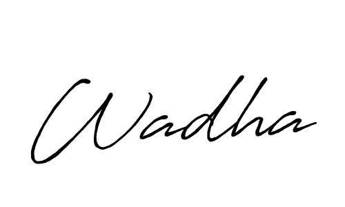 Wadha stylish signature style. Best Handwritten Sign (Antro_Vectra_Bolder) for my name. Handwritten Signature Collection Ideas for my name Wadha. Wadha signature style 7 images and pictures png