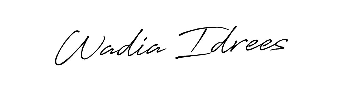 How to make Wadia Idrees signature? Antro_Vectra_Bolder is a professional autograph style. Create handwritten signature for Wadia Idrees name. Wadia Idrees signature style 7 images and pictures png