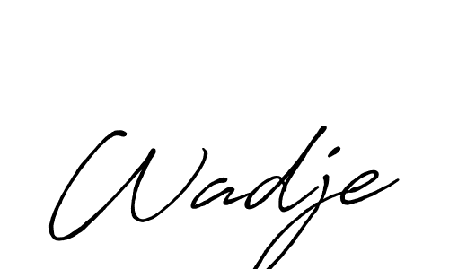 Use a signature maker to create a handwritten signature online. With this signature software, you can design (Antro_Vectra_Bolder) your own signature for name Wadje. Wadje signature style 7 images and pictures png