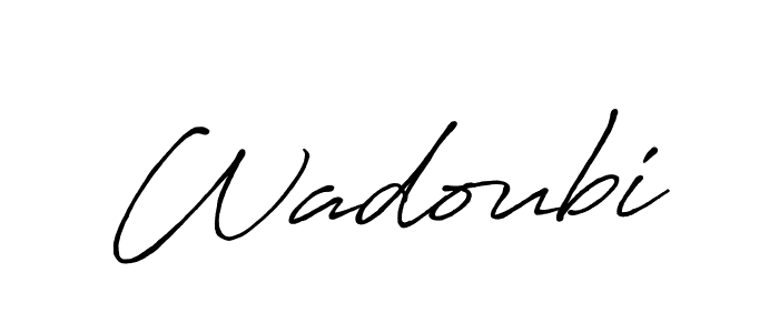 Wadoubi stylish signature style. Best Handwritten Sign (Antro_Vectra_Bolder) for my name. Handwritten Signature Collection Ideas for my name Wadoubi. Wadoubi signature style 7 images and pictures png