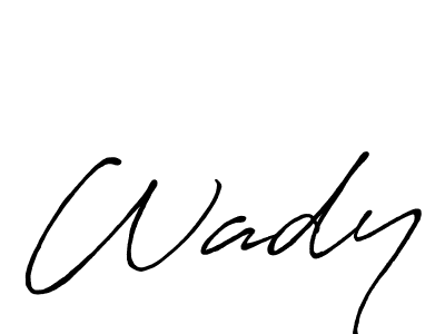 Wady stylish signature style. Best Handwritten Sign (Antro_Vectra_Bolder) for my name. Handwritten Signature Collection Ideas for my name Wady. Wady signature style 7 images and pictures png