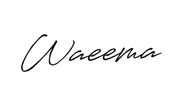 Use a signature maker to create a handwritten signature online. With this signature software, you can design (Antro_Vectra_Bolder) your own signature for name Waeema. Waeema signature style 7 images and pictures png