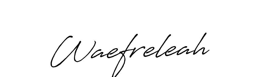 Use a signature maker to create a handwritten signature online. With this signature software, you can design (Antro_Vectra_Bolder) your own signature for name Waefreleah. Waefreleah signature style 7 images and pictures png
