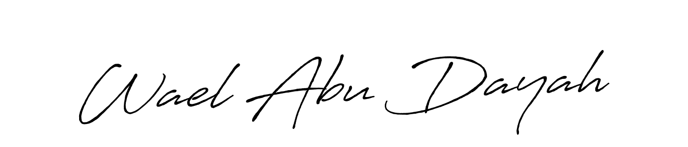 Use a signature maker to create a handwritten signature online. With this signature software, you can design (Antro_Vectra_Bolder) your own signature for name Wael Abu Dayah. Wael Abu Dayah signature style 7 images and pictures png