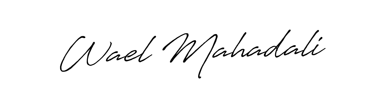 Make a short Wael Mahadali signature style. Manage your documents anywhere anytime using Antro_Vectra_Bolder. Create and add eSignatures, submit forms, share and send files easily. Wael Mahadali signature style 7 images and pictures png