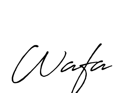 Make a beautiful signature design for name Wafa. With this signature (Antro_Vectra_Bolder) style, you can create a handwritten signature for free. Wafa signature style 7 images and pictures png