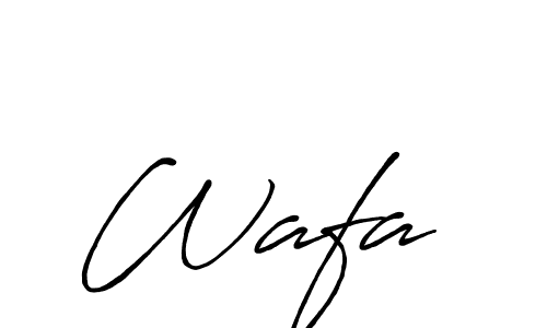 The best way (Antro_Vectra_Bolder) to make a short signature is to pick only two or three words in your name. The name Wafa  include a total of six letters. For converting this name. Wafa  signature style 7 images and pictures png