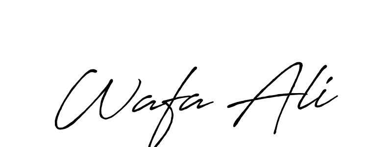 How to make Wafa Ali signature? Antro_Vectra_Bolder is a professional autograph style. Create handwritten signature for Wafa Ali name. Wafa Ali signature style 7 images and pictures png