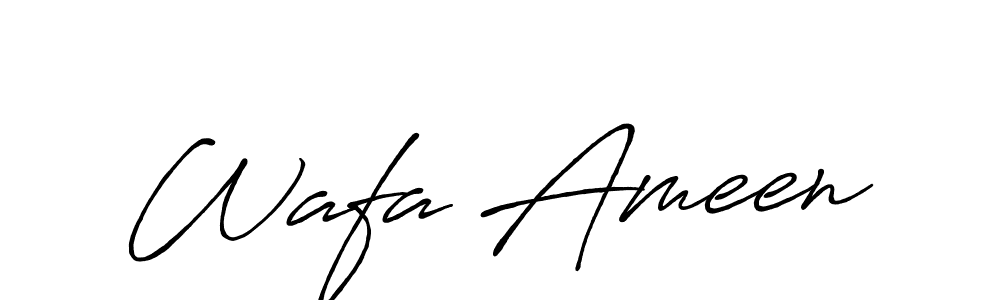 This is the best signature style for the Wafa Ameen name. Also you like these signature font (Antro_Vectra_Bolder). Mix name signature. Wafa Ameen signature style 7 images and pictures png