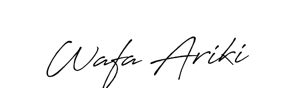 Create a beautiful signature design for name Wafa Ariki. With this signature (Antro_Vectra_Bolder) fonts, you can make a handwritten signature for free. Wafa Ariki signature style 7 images and pictures png