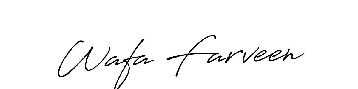 Make a beautiful signature design for name Wafa Farveen. Use this online signature maker to create a handwritten signature for free. Wafa Farveen signature style 7 images and pictures png