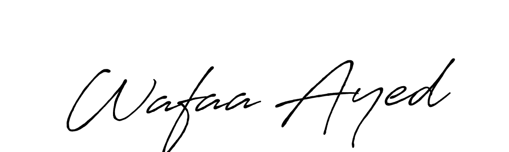 How to make Wafaa Ayed name signature. Use Antro_Vectra_Bolder style for creating short signs online. This is the latest handwritten sign. Wafaa Ayed signature style 7 images and pictures png