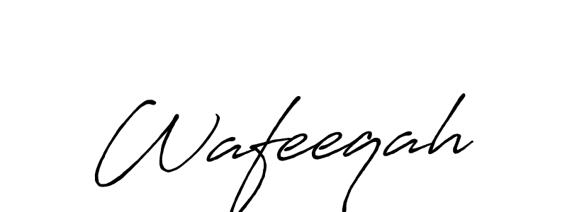 Also You can easily find your signature by using the search form. We will create Wafeeqah name handwritten signature images for you free of cost using Antro_Vectra_Bolder sign style. Wafeeqah signature style 7 images and pictures png