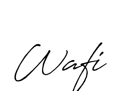 Use a signature maker to create a handwritten signature online. With this signature software, you can design (Antro_Vectra_Bolder) your own signature for name Wafi. Wafi signature style 7 images and pictures png