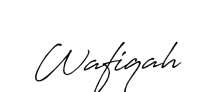 The best way (Antro_Vectra_Bolder) to make a short signature is to pick only two or three words in your name. The name Wafiqah include a total of six letters. For converting this name. Wafiqah signature style 7 images and pictures png