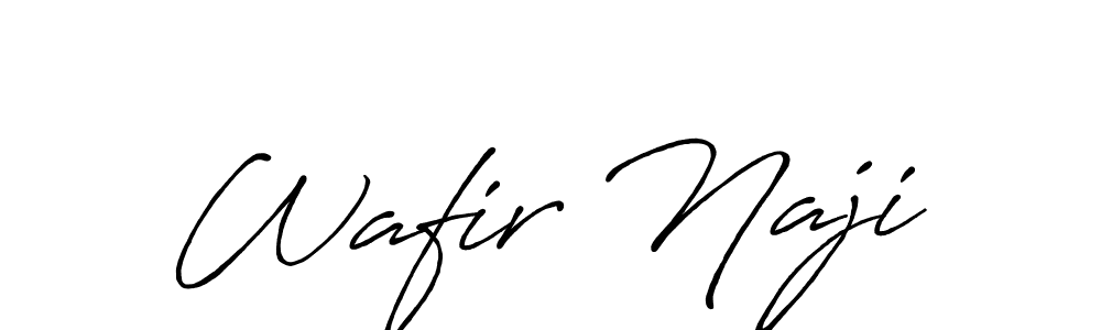 You should practise on your own different ways (Antro_Vectra_Bolder) to write your name (Wafir Naji) in signature. don't let someone else do it for you. Wafir Naji signature style 7 images and pictures png