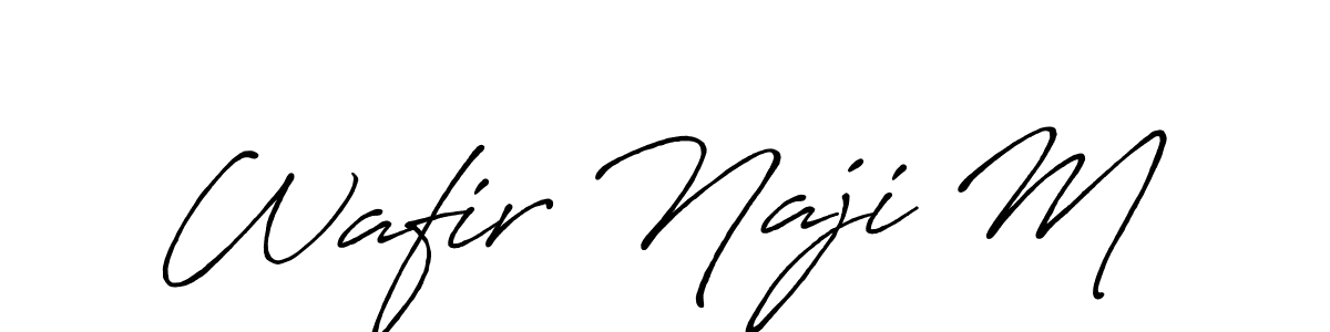 Wafir Naji M stylish signature style. Best Handwritten Sign (Antro_Vectra_Bolder) for my name. Handwritten Signature Collection Ideas for my name Wafir Naji M. Wafir Naji M signature style 7 images and pictures png