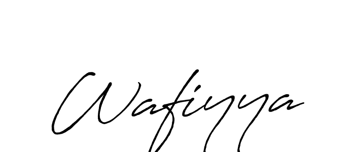 How to make Wafiyya name signature. Use Antro_Vectra_Bolder style for creating short signs online. This is the latest handwritten sign. Wafiyya signature style 7 images and pictures png