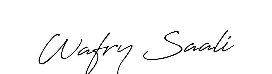 Use a signature maker to create a handwritten signature online. With this signature software, you can design (Antro_Vectra_Bolder) your own signature for name Wafry Saali. Wafry Saali signature style 7 images and pictures png