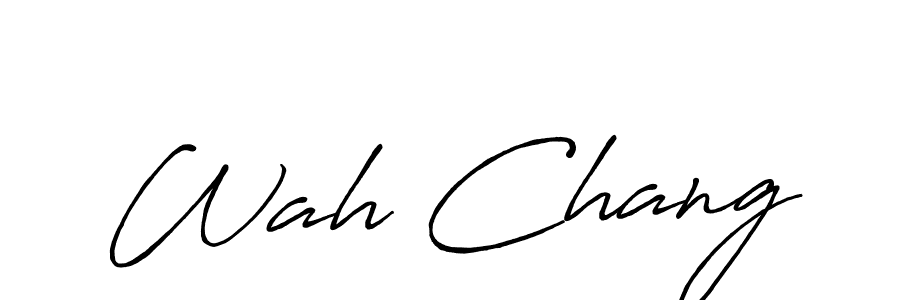 if you are searching for the best signature style for your name Wah Chang. so please give up your signature search. here we have designed multiple signature styles  using Antro_Vectra_Bolder. Wah Chang signature style 7 images and pictures png