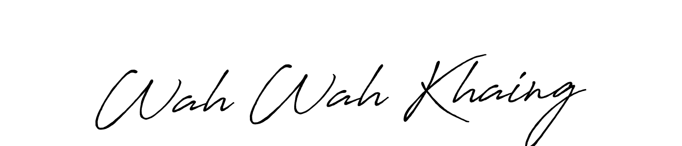 Use a signature maker to create a handwritten signature online. With this signature software, you can design (Antro_Vectra_Bolder) your own signature for name Wah Wah Khaing. Wah Wah Khaing signature style 7 images and pictures png