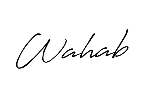 Wahab stylish signature style. Best Handwritten Sign (Antro_Vectra_Bolder) for my name. Handwritten Signature Collection Ideas for my name Wahab. Wahab signature style 7 images and pictures png