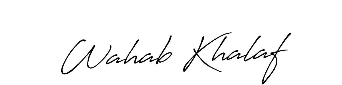 Design your own signature with our free online signature maker. With this signature software, you can create a handwritten (Antro_Vectra_Bolder) signature for name Wahab Khalaf. Wahab Khalaf signature style 7 images and pictures png