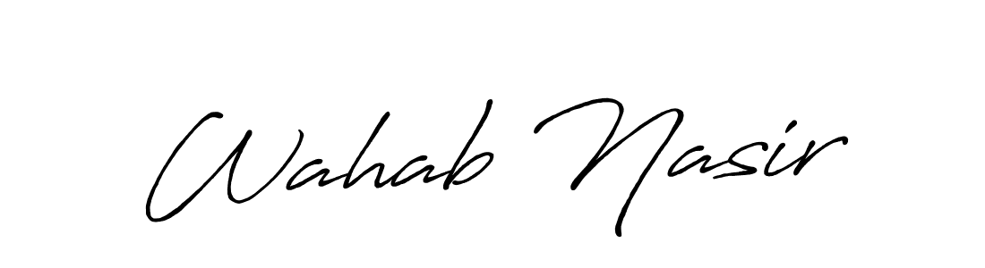 It looks lik you need a new signature style for name Wahab Nasir. Design unique handwritten (Antro_Vectra_Bolder) signature with our free signature maker in just a few clicks. Wahab Nasir signature style 7 images and pictures png