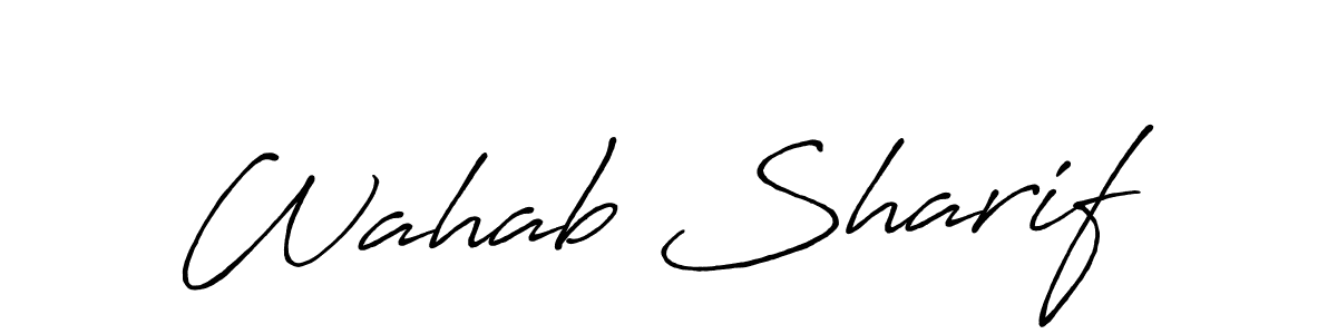 You should practise on your own different ways (Antro_Vectra_Bolder) to write your name (Wahab Sharif) in signature. don't let someone else do it for you. Wahab Sharif signature style 7 images and pictures png