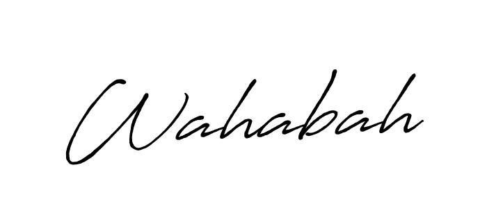 How to make Wahabah name signature. Use Antro_Vectra_Bolder style for creating short signs online. This is the latest handwritten sign. Wahabah signature style 7 images and pictures png